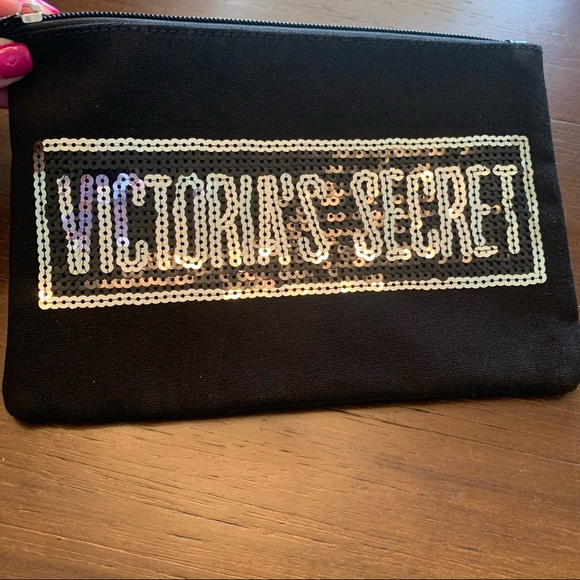 Victoria’s Secret Sequins Canvas Wristlet Clutch - Picture 4 of 4
